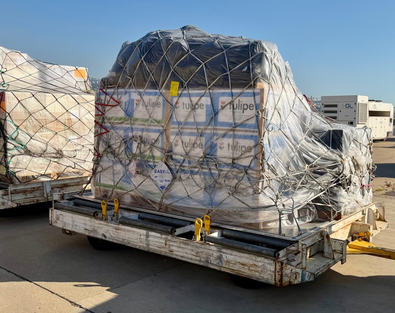 Arrivée d'une donation de 8,7 tonnes de produits de santé à Beyrouth (Liban)